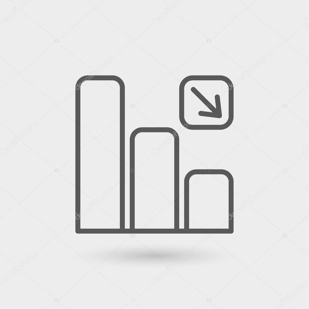 Disminuir icono de línea delgada