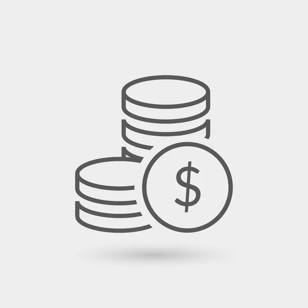 Coin thin line icon — Stock Vector