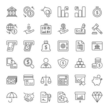 Finans ince çizgi Iconset