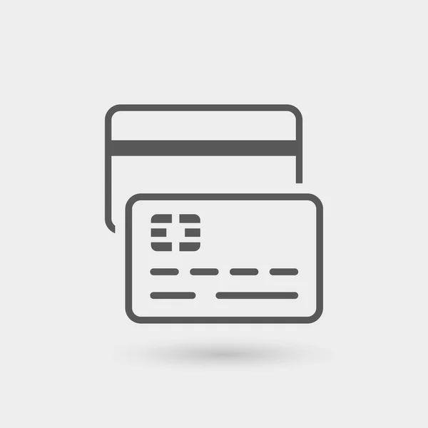 Creditcard dunne lijn pictogram — Stockvector