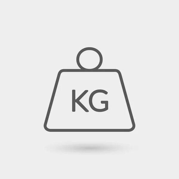 Kg 무게 얇은 라인 아이콘 — 스톡 벡터