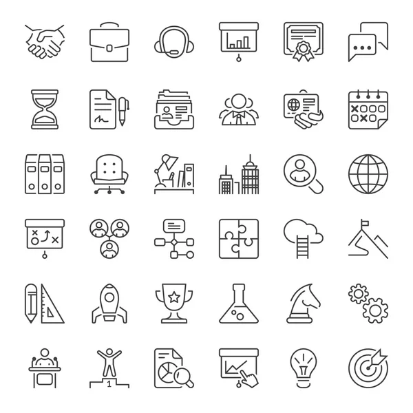 Business thin line iconset — Stock Vector
