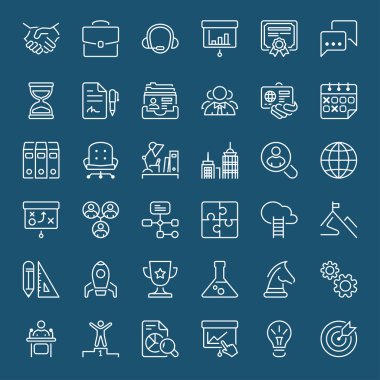 iş beyaz ince çizgi Iconset