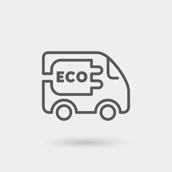 Eco delivery thin line icon — Stock Vector