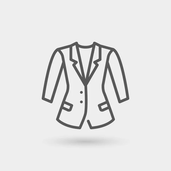 Chaqueta delgada línea icono — Vector de stock