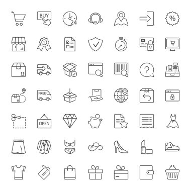 alışveriş ve ince çizgi Iconset nakliye