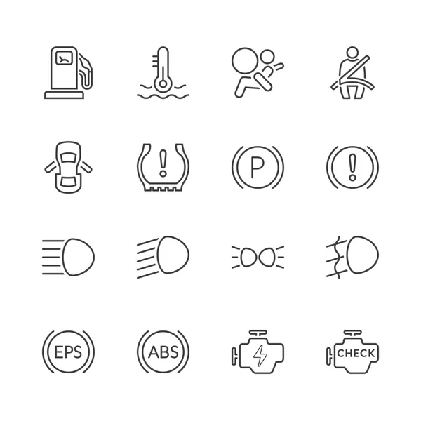 Auto díly tenká linie iconset 3 — Stockový vektor