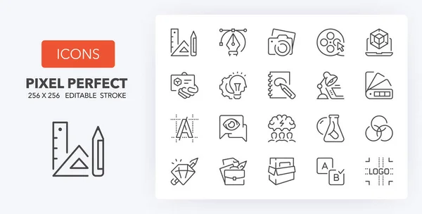 Printing Industry Thin Line Icon Set Outline Symbol Collection Editable — Stock Vector