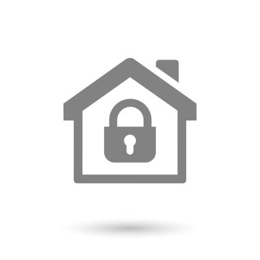 düz güvenli ev simgesini