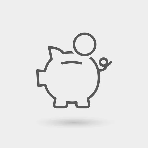 Piggy bank thin line icon — Stock Vector