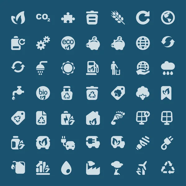 Iconset écologie bleu — Image vectorielle