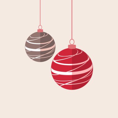 düz kırmızı topları Noel arka plan