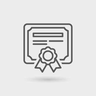 Sertifika ince çizgi simgesi