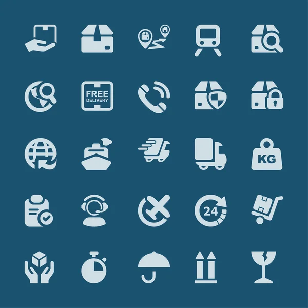 IconSet logistiek blauw — Stockvector