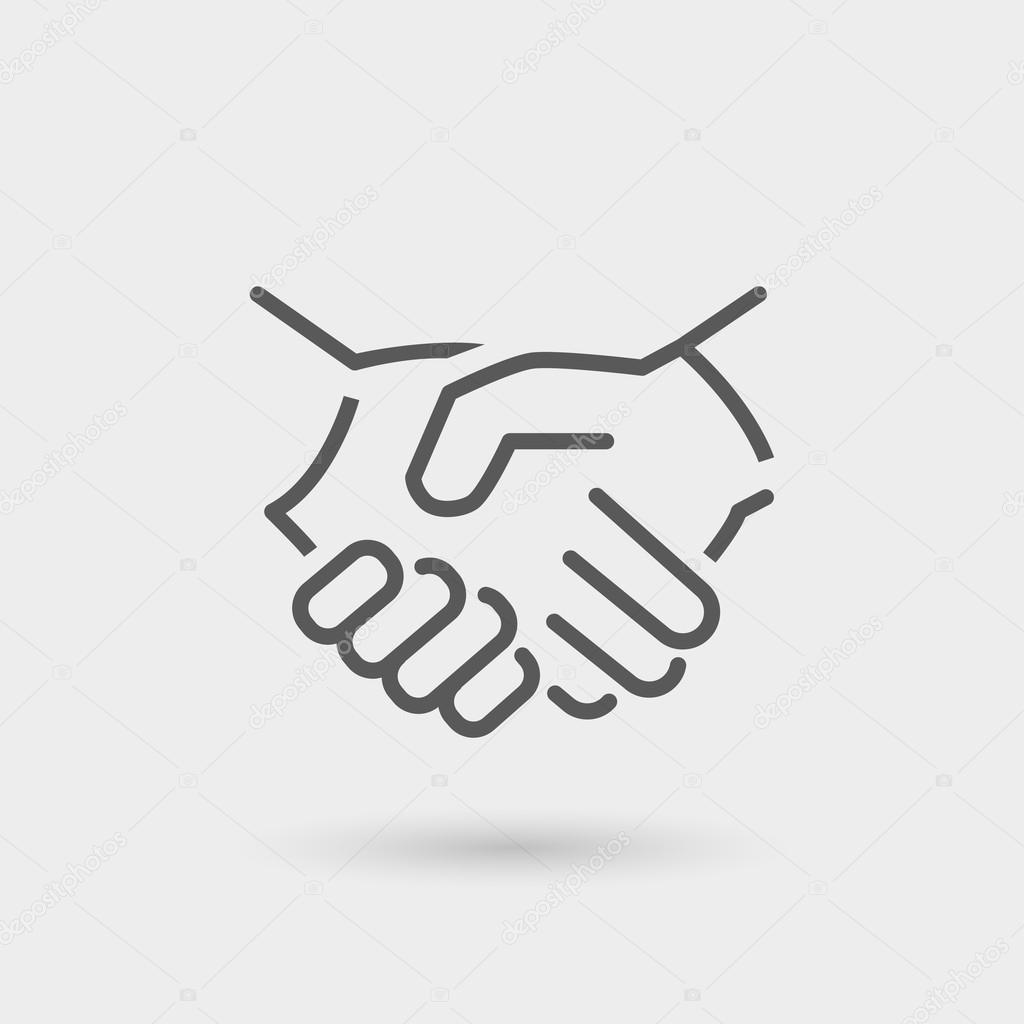 business handshake thin line icon