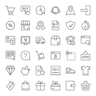 ince çizgi Iconset alışveriş