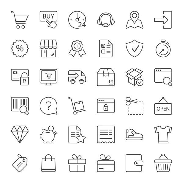 Shopping linea sottile iconset — Vettoriale Stock