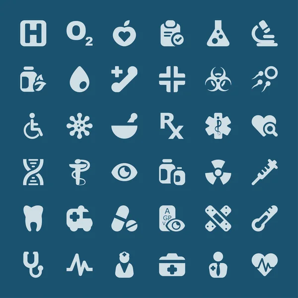 Medicinska iconset blå — Stock vektor