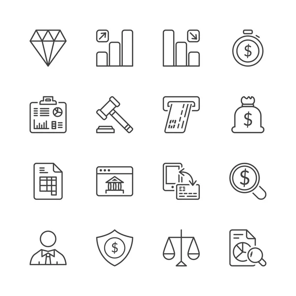 Financiën dunne lijn iconset 2 — Stockvector