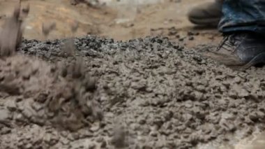 Beton Karıştırma inşaat işçileri