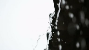 Rain running down from the roof