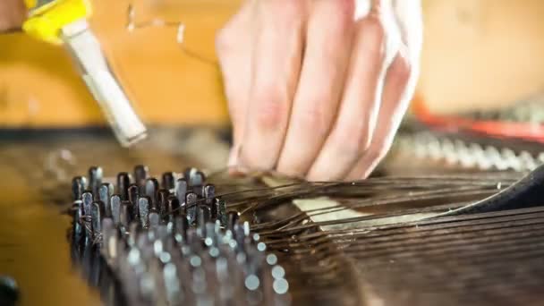 Old Piano Disassembling. Time lapse — Wideo stockowe