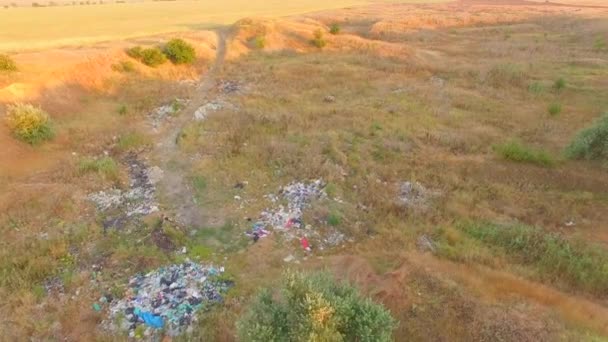 Déchets éparpillés dans les décharges — Video