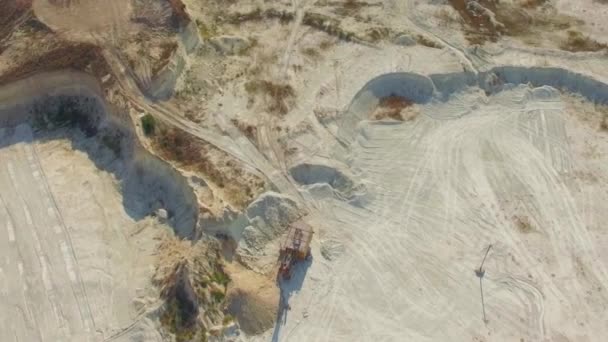AERIAL VIEW. Big Limestone Career In Bakhchisarai, Crimea — Stock Video