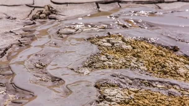 Streams Of Volcanic Mud Flowing Down On The Ground — Stock Video