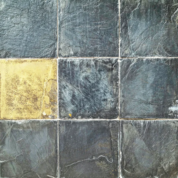 Old wall stone Cladding tiles patterns handcraft from thailand public. — Stock Photo, Image