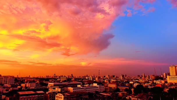 Rød Lilla Oransje Blå Rosa Solnedgang Sky Rød Rød Rød – stockvideo