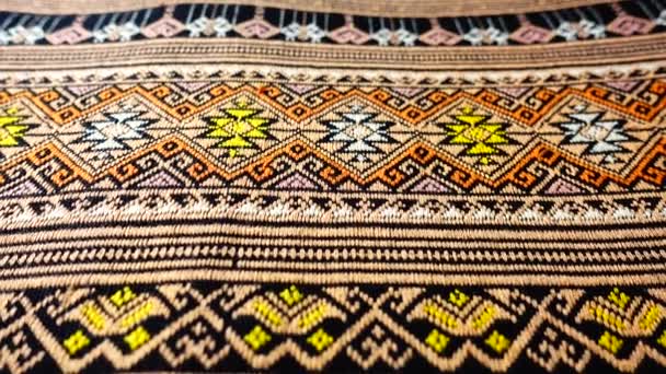 More 100 Years Old Colorful Thai Handcraft Peruvian Style Rug — Stock Video
