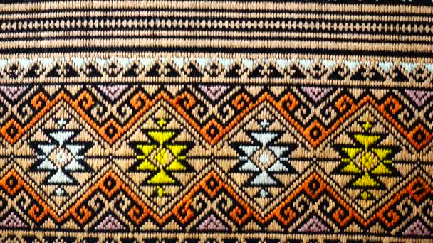 More 100 Years Old Colorful Thai Handcraft Peruvian Style Rug — Stock Video