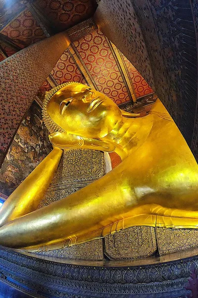 Boeddha Kerk Watt Pho Bangkok Stad Thailand Gouden Boeddha Standbeeld — Stockfoto