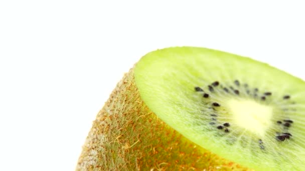 Darm Kiwi Früchte Isoliert Auf Weißem Hintergrund Drei Kiwi Früchte — Stockvideo