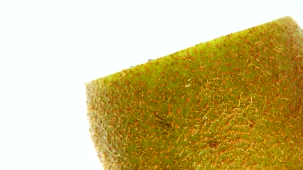 Cut Kiwi Fruit Isolated White Background Three Kiwi Fruit Close — Stok video