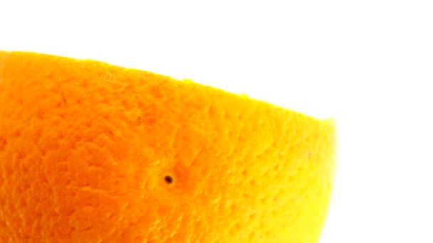 Macro Shot Navel Orange Fruit Rotate Close Fresh Citrus Orange — Stock Video