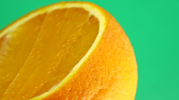 Macro Disparo Fruta Naranja Del Ombligo Rotate Close Hasta Naranja — Vídeos de Stock