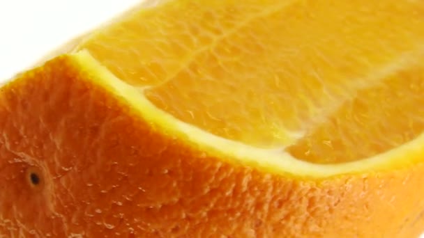 Macro Shot Frutta Arancione Ombelico Ruotare Primo Piano Agrumi Freschi — Video Stock