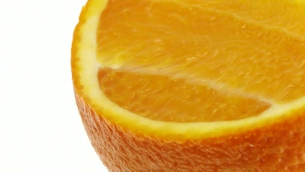 Macro Shot Frutta Arancione Ombelico Ruotare Primo Piano Agrumi Freschi — Video Stock