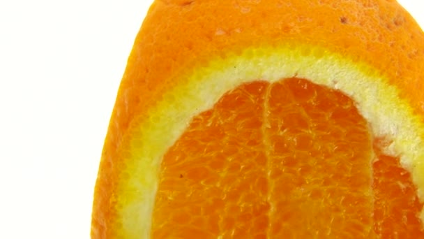 Macro Disparo Fruta Naranja Del Ombligo Rotate Close Hasta Naranja — Vídeo de stock