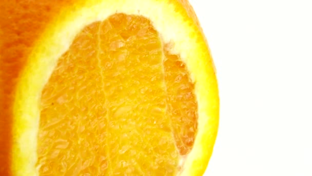 Macro Shot Van Navel Oranje Fruit Rotate Close Verse Citrus — Stockvideo