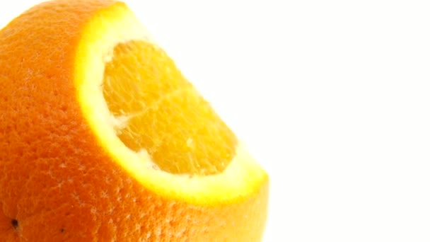 Macro Shot Navel Orange Fruit Rotate Close Fresh Citrus Orange — Stock Video