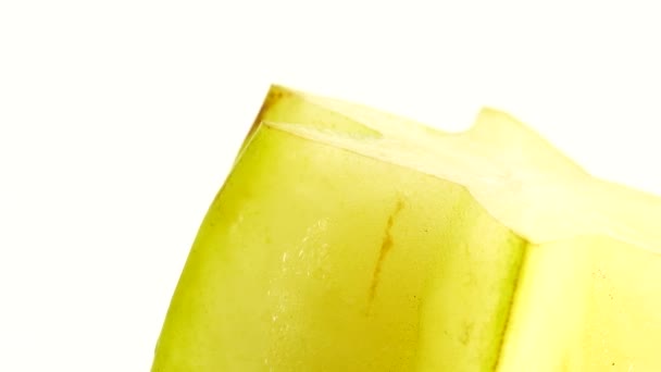 Biologische Ster Fruit Carambola Ster Appel Zeesterren Close Draait Een — Stockvideo