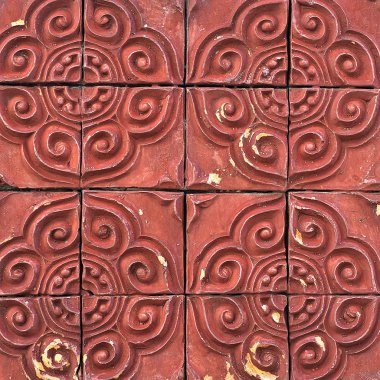 Eski duvar desenleri Tayland kamu dan seramik.