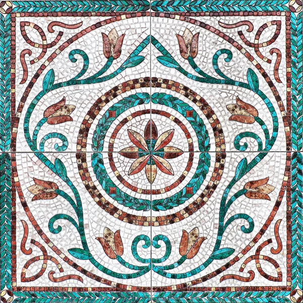 Old wall ceramic tiles patterns handcraft from thailand public. — Stock Photo, Image