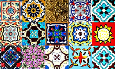 Güzel eski duvar desenleri el sanatları Tayland kamu dan seramik levhalar.