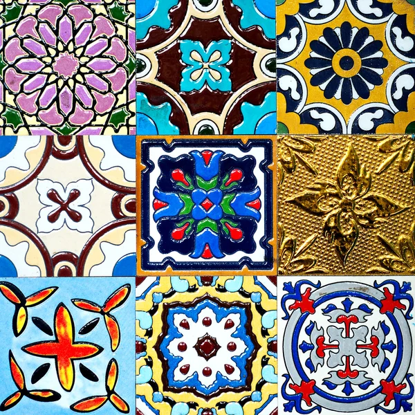 Güzel eski duvar desenleri el sanatları Tayland kamu dan seramik levhalar.