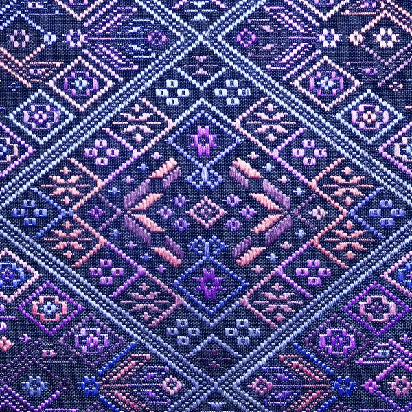 超过60岁的五颜六色的泰国手工秘鲁风格的地毯表面古老的复古撕裂保护由天然材料制成的化学自由关闭. — 图库照片