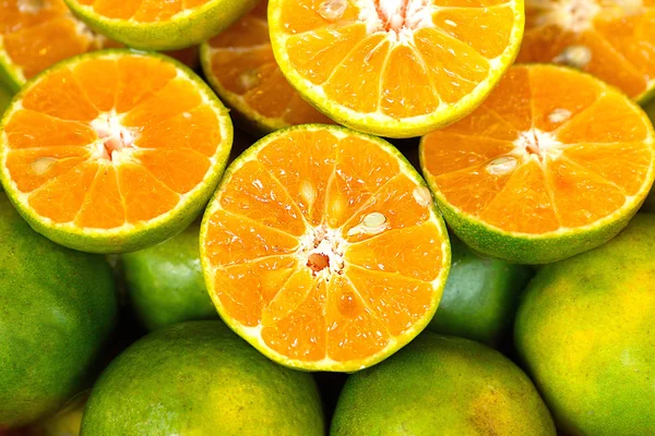 Tangerina orgánica Tailandia Alimentos Dulce Naturaleza Zumo Verde Naranja Fresco —  Fotos de Stock